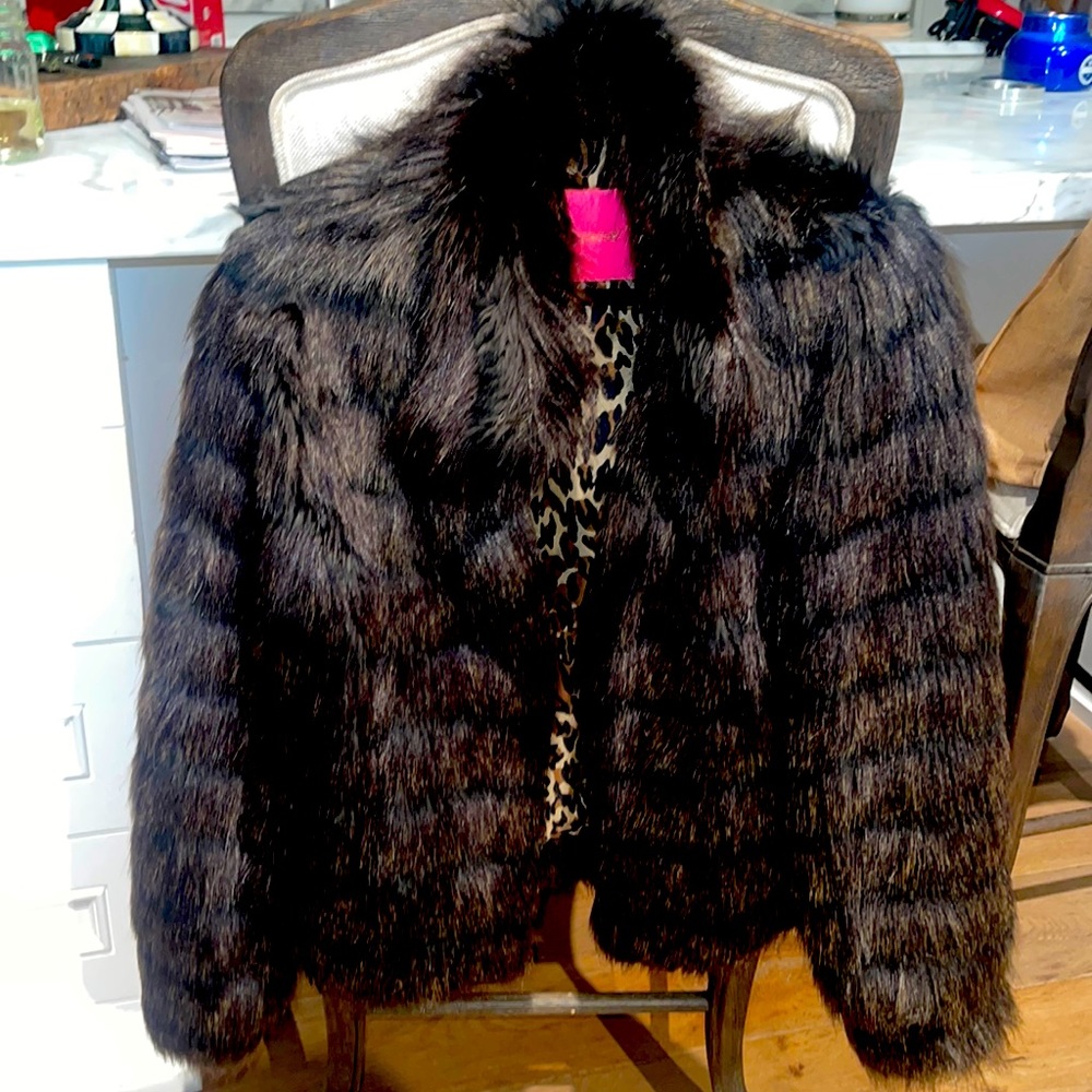 Betsey Johnson faux fur coat